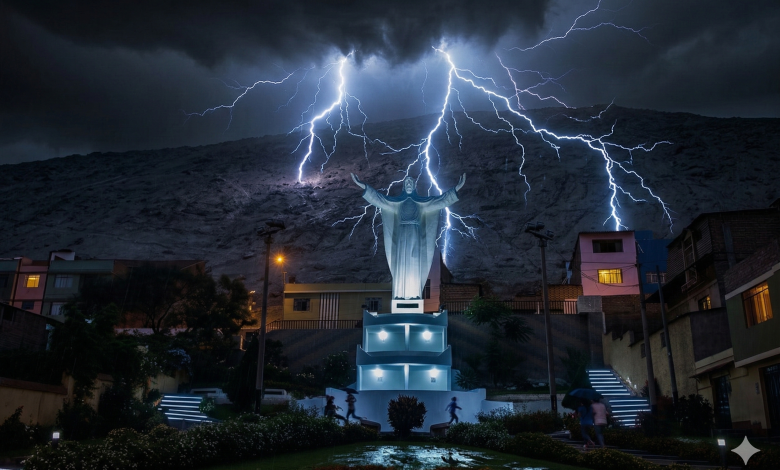 Relámpagos y truenos iluminan la noche en Lima Este