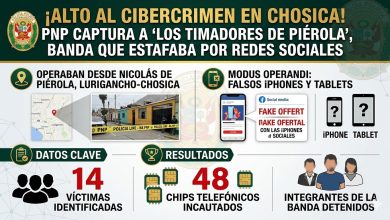 Según la investigación, los presuntos delincuentes estarían implicados en delitos de suplantación de identidad y estafa agravada | Fuente: PNP