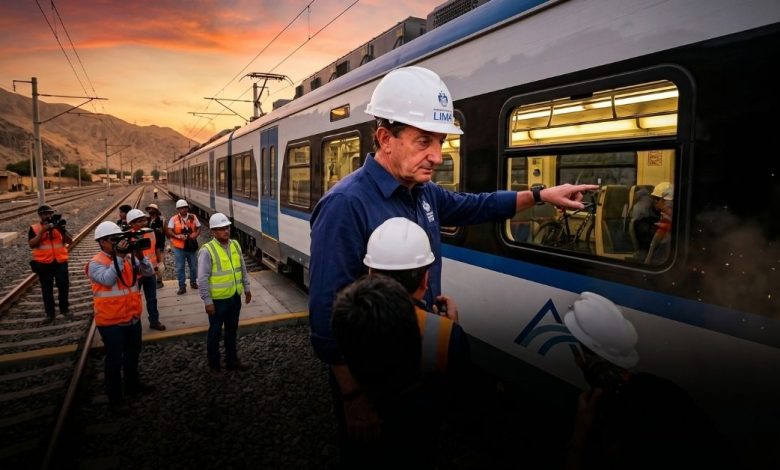 El alcalde de Lima, Renzo Reggiardo, inspeccionó locomotoras y coches en Chosica y afirmó que el material rodante funciona sin problemas.