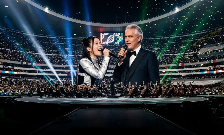 La voz de 'Las Guerreras K-Pop' se une al tenor italiano en el tema oficial del torneo.