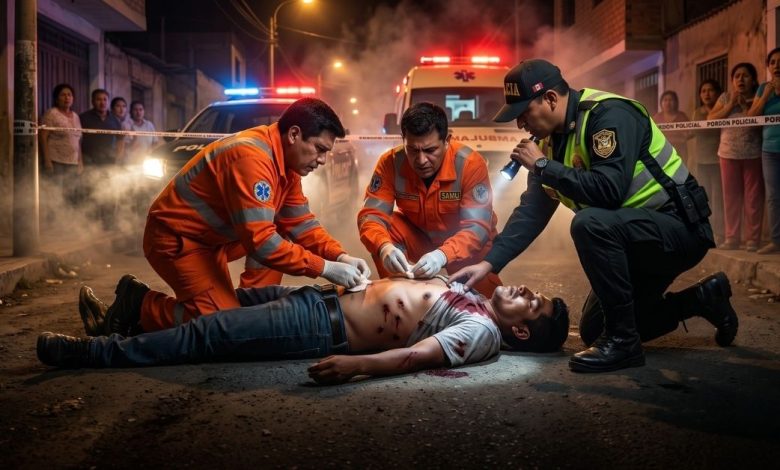 Abraham Cangahuala, baleado en Chaclacayo.