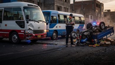 Vista de los vehículos implicados en el accidente en la Carretera Central. (Foto referencial con IA / Chicho Al Aire)