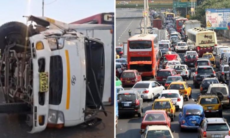 Accidente en la Panamericana Sur genera tráfico