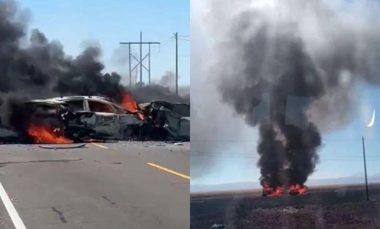 Tres autos se incendian en Arequipa y dejan heridos