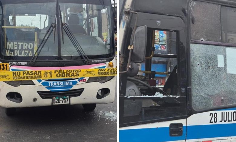 Atacan bus de Translima en Los Olivos: chofer herido