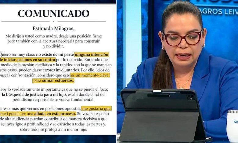 Madre perdona a Milagros Leiva por revelar identidad de su hijo