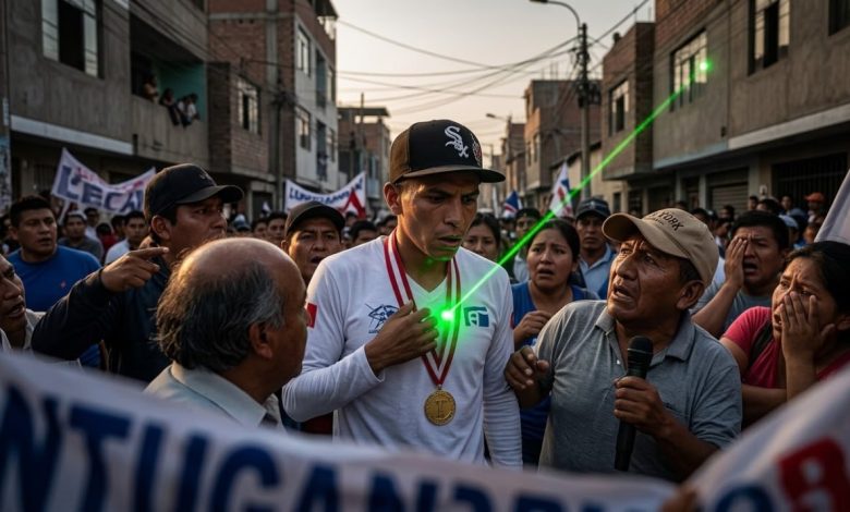 Láser apunta a Franco Vidal durante campaña en Ate