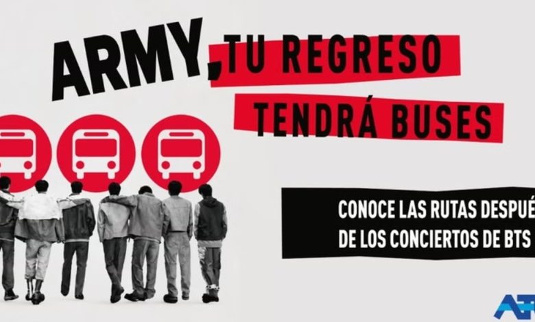 ATU habilita buses especiales para conciertos de BTS en San Marcos
